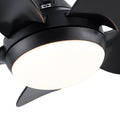 30 In Intergrated Led Ceiling Fan Lighting With Matte Black Abs Blade Black Abs