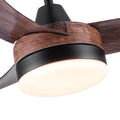 42 In Intergrated Led Ceiling Fan Lighting With Brown Wood Grain Abs Blade Brown Abs