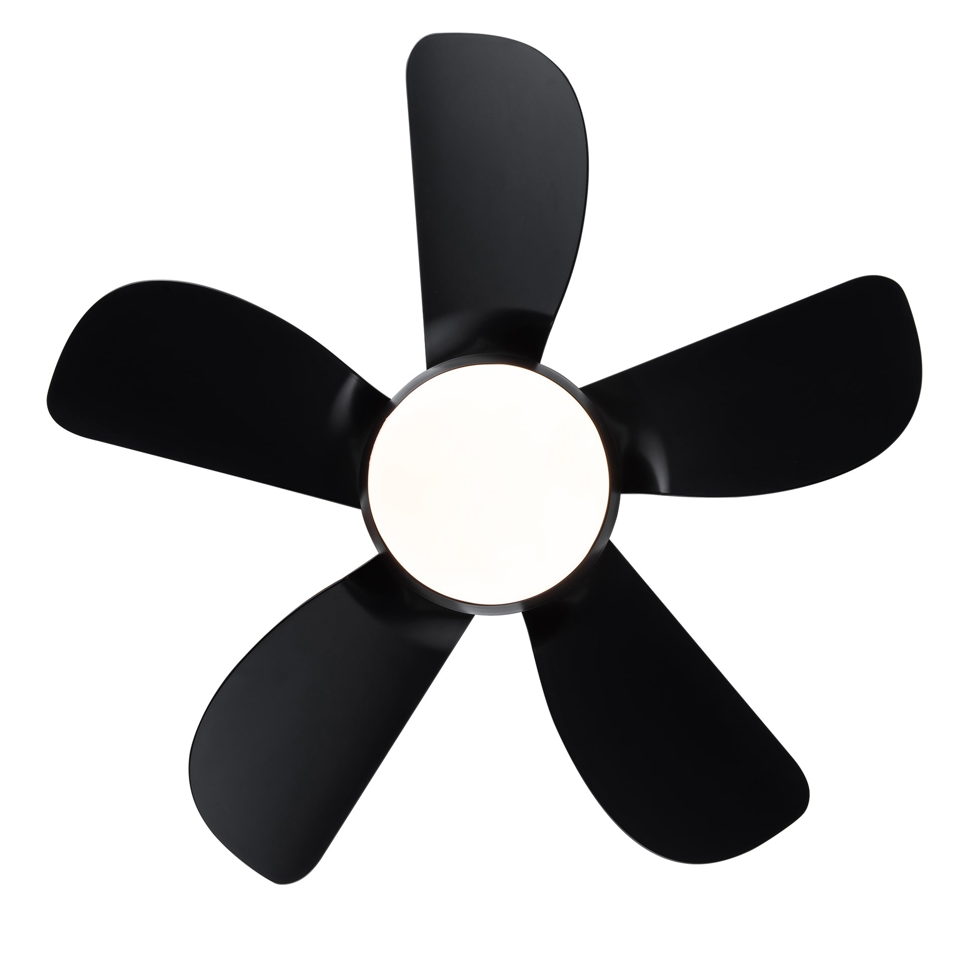 30 In Intergrated Led Ceiling Fan Lighting With Matte Black Abs Blade Black Abs