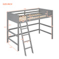 Solid Wood Twin Size Loft Bed With Ladder Gray Old Sku: Wf191903Aae Gray Solid Wood