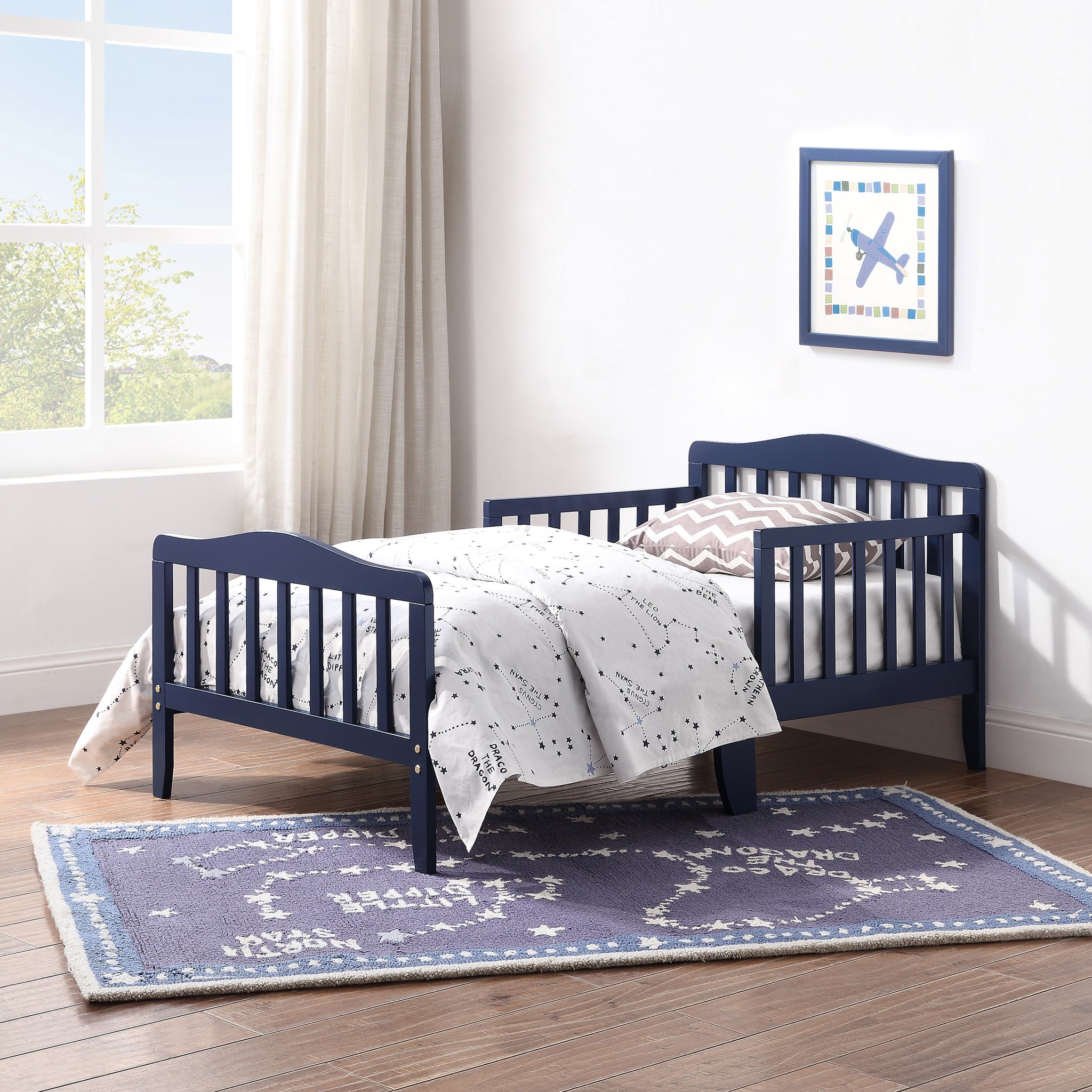 Blaire Toddler Bed Navy Blue Navy Blue Solid Wood