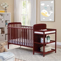 Ramsey Crib And Changer Combo Cherry Cherry Solid Wood