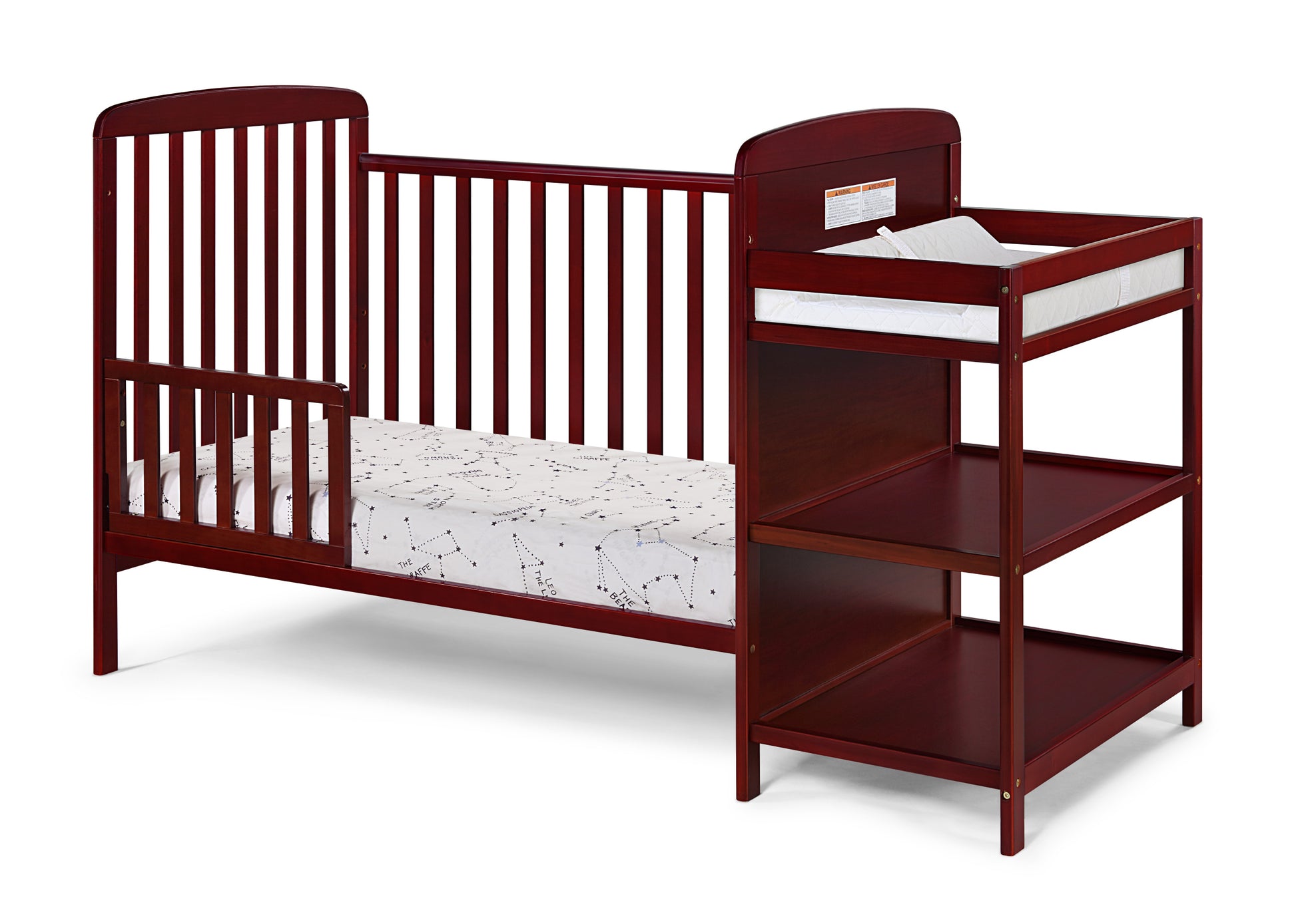 Ramsey Crib And Changer Combo Cherry Cherry Solid Wood