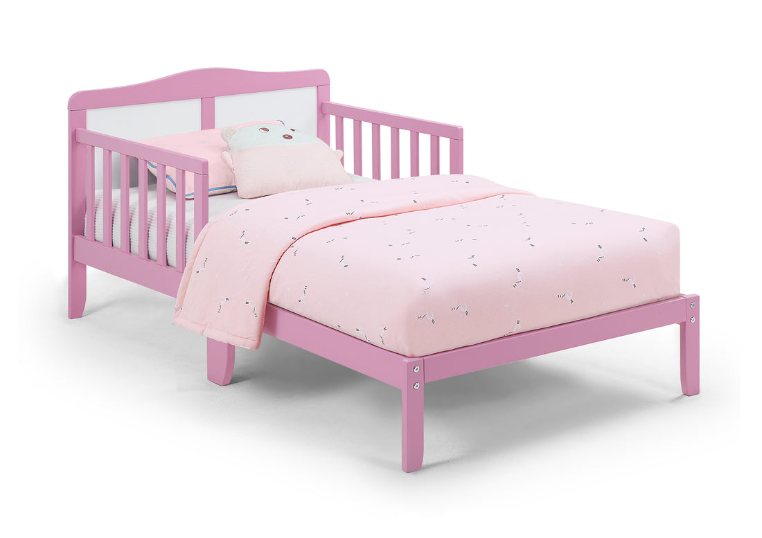 Birdie Toddler Bed Dark Pink White Pink Solid Wood