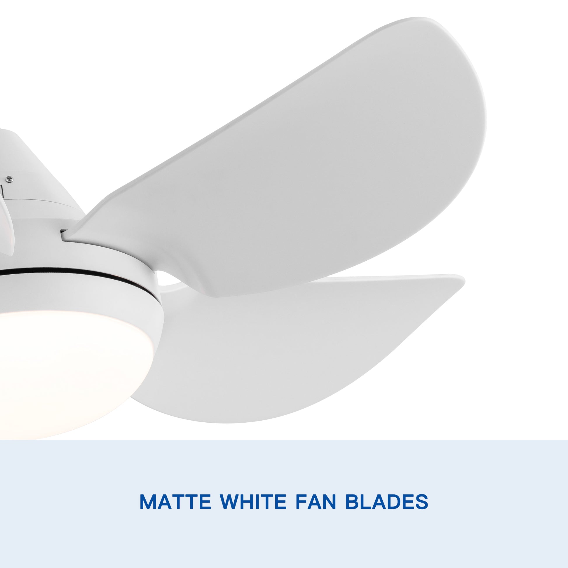 30 In Intergrated Led Ceiling Fan Lighting With White Abs Blade White Abs