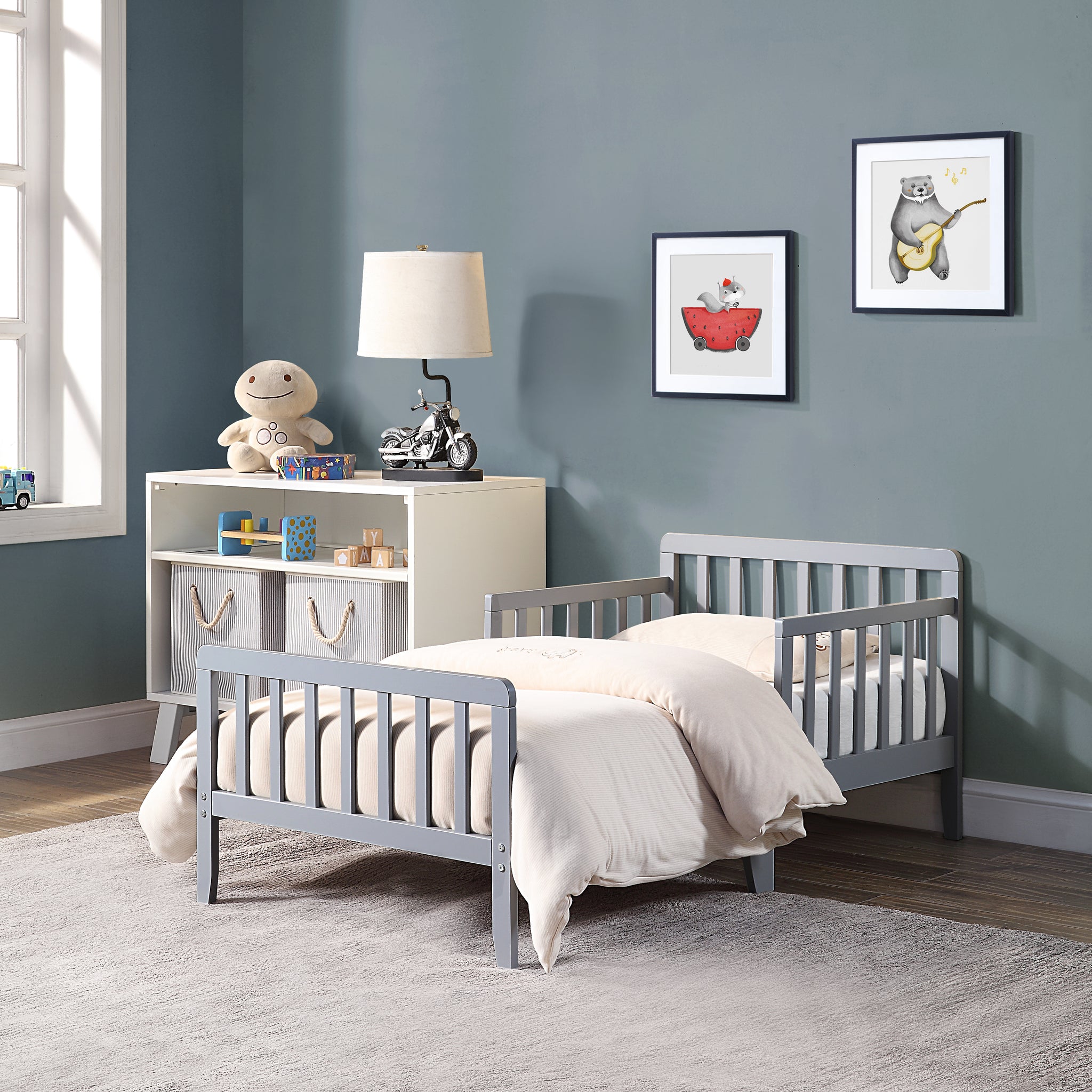 Jax Toddler Bed Light Gray Light Gray Solid Wood