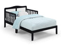 Birdie Toddler Bed Black White Black Solid Wood