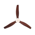 52 In.Intergrated Led Low Profile Ceiling Fan Lighting With Brown Solid Wood Blade Walnut Metal & Wood