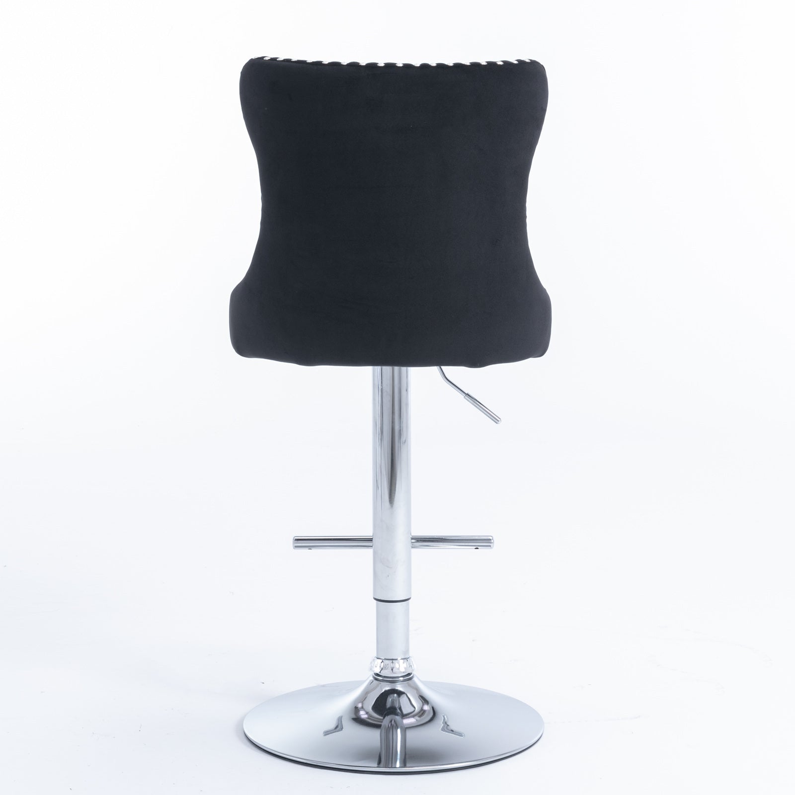 Swivel Velvet Barstools Adjusatble Seat Height From 25 33 Inch, Modern Upholstered Chrome Base Bar Stools With Backs Comfortable Tufted For Home Pub And Kitchen Island Black,Set Of 2 Black Foam Velvet