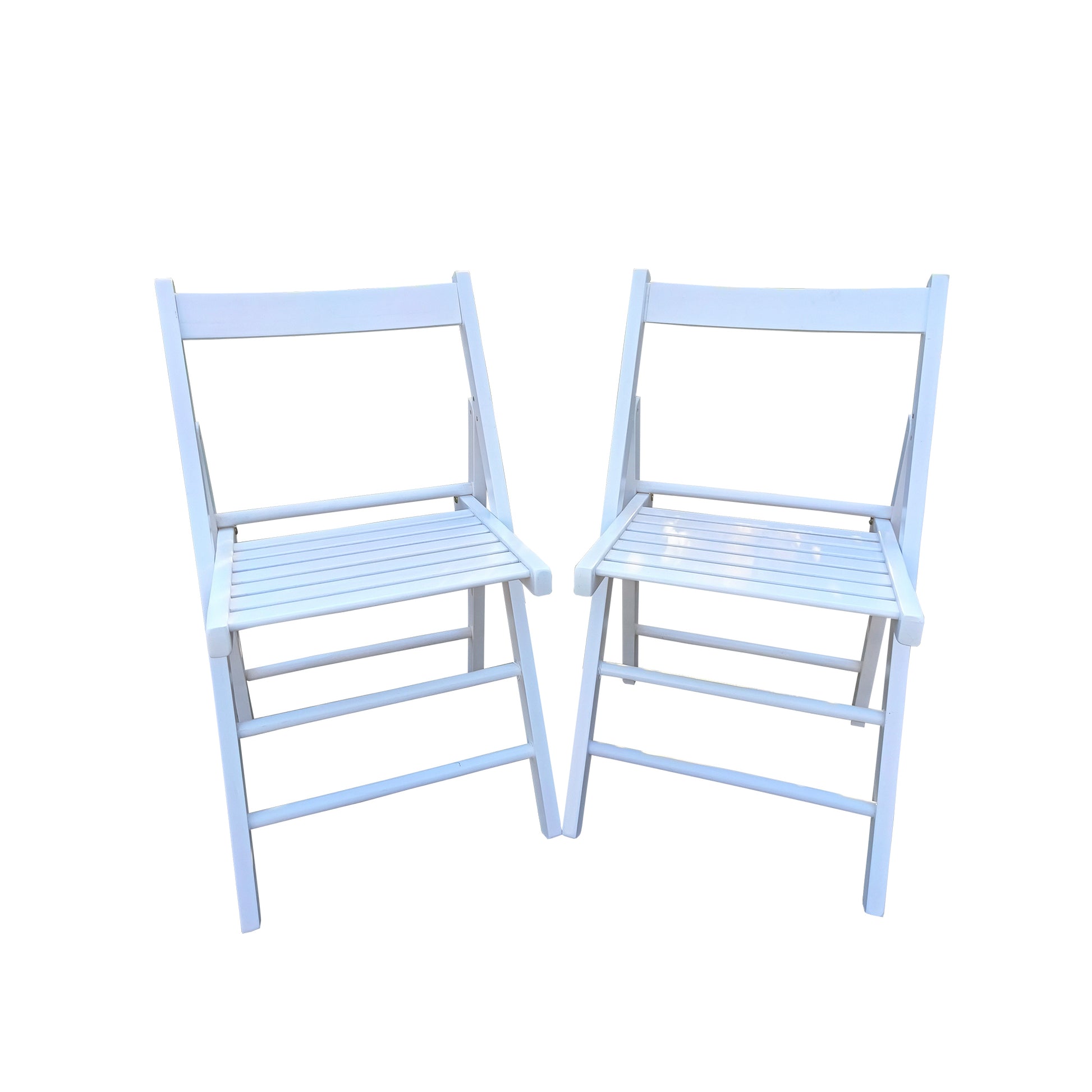 Folding Chair 2 S, Foldable Style White White Solid Wood
