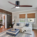 52 In.Intergrated Led Low Profile Ceiling Fan With Dimmable Light Walnut Wood Metal