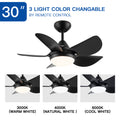 30 In Intergrated Led Ceiling Fan Lighting With Matte Black Abs Blade Black Abs