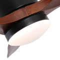 52 In.Intergrated Led Low Profile Ceiling Fan With Dimmable Light Walnut Wood Metal