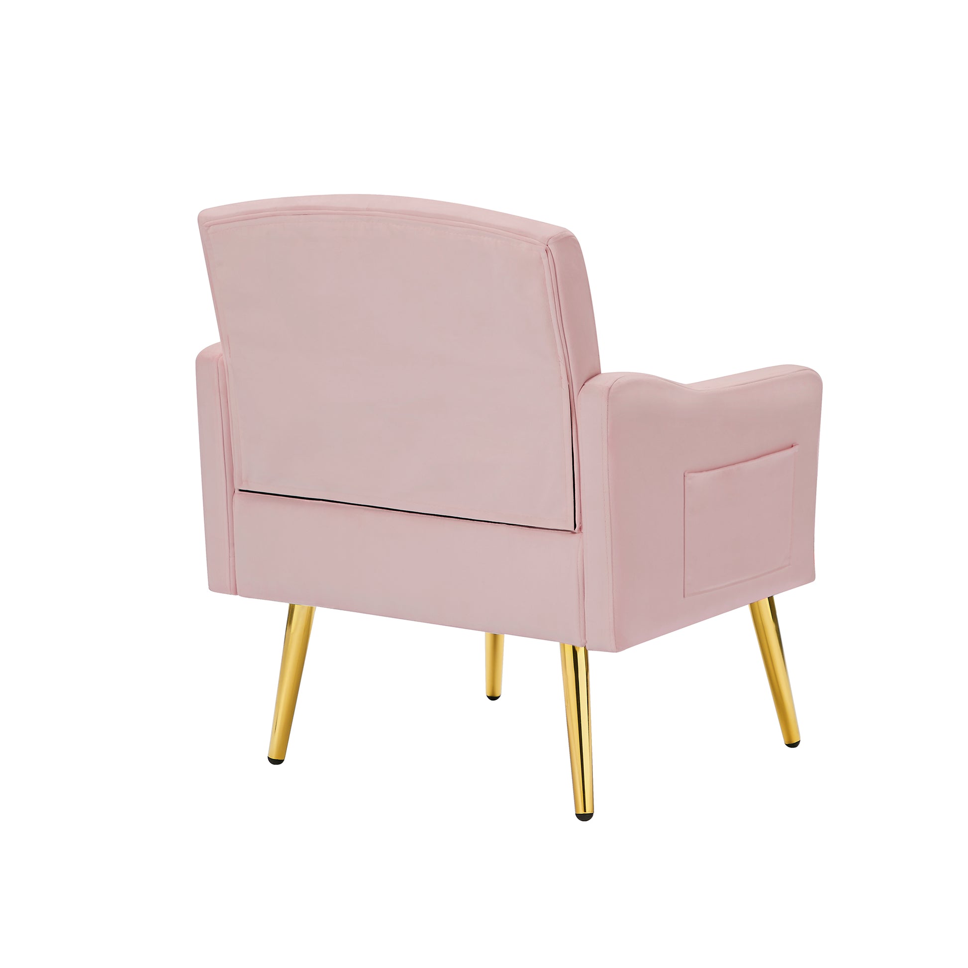 Pink Velvet Armchair With Metal Legs Pink Velvet