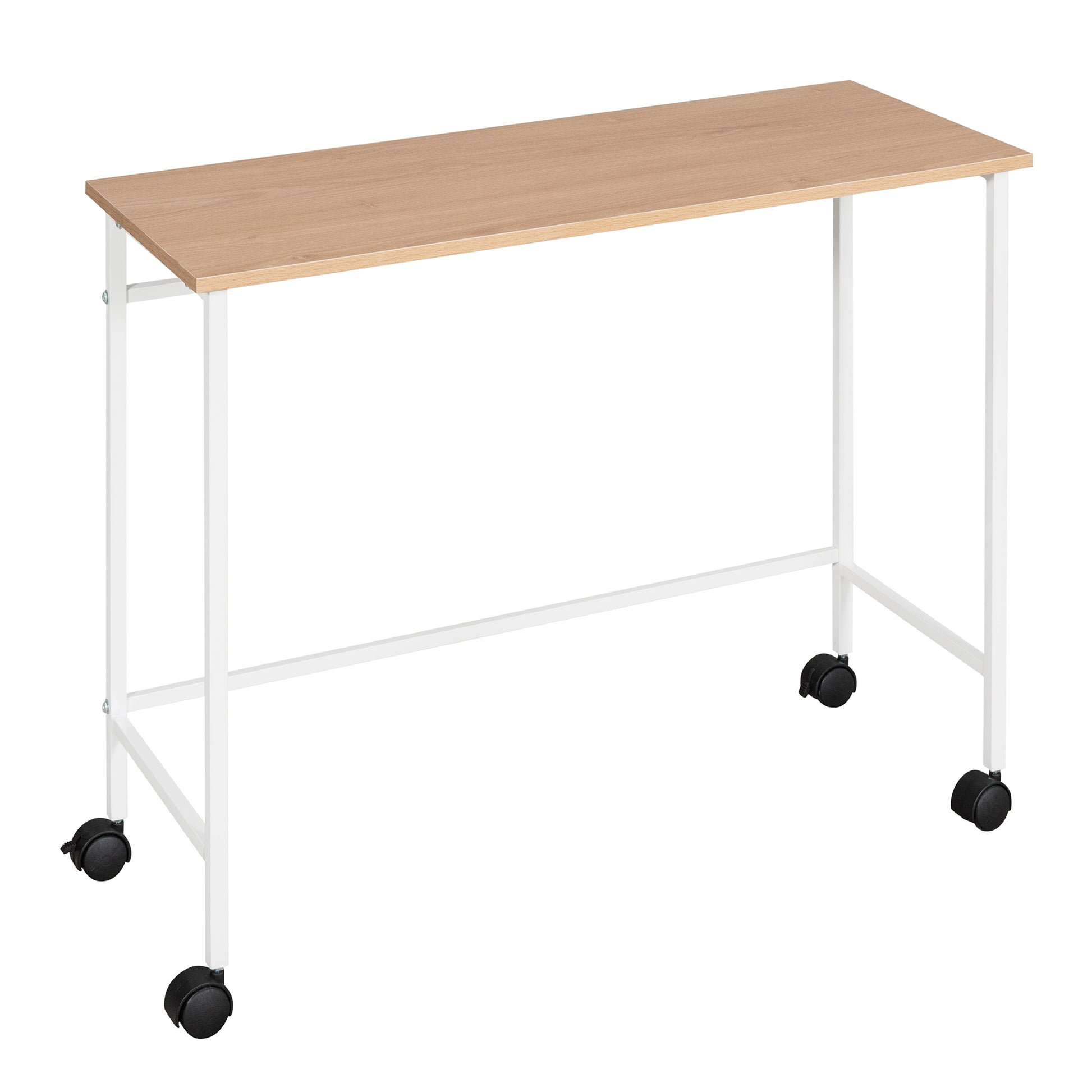 Twin Size Metal Loft Bed With Desk And Shelves,White Twin White Metal