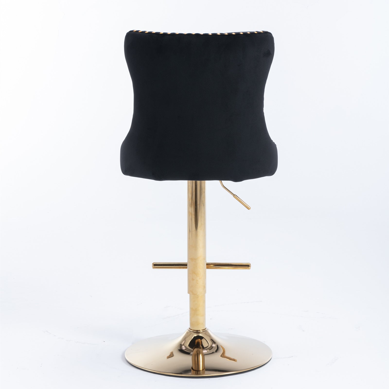 Golden Swivel Velvet Barstools Adjusatble Seat Height From 25 33 Inch, Modern Upholstered Bar Stools With Backs Comfortable Tufted For Home Pub And Kitchen Island Black,Set Of 2 Black Foam Velvet