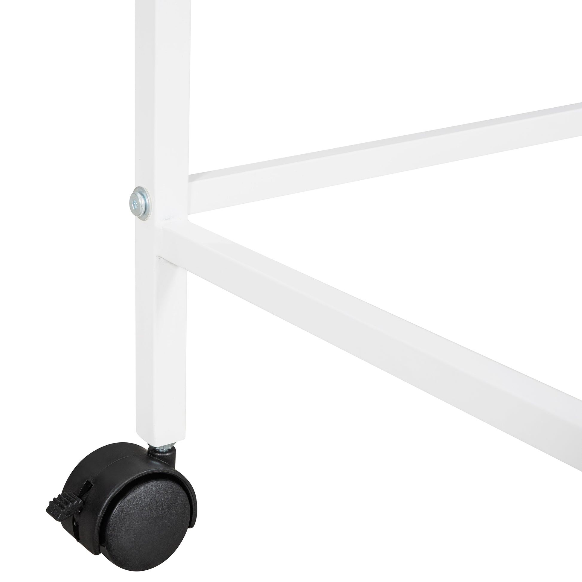 Twin Size Metal Loft Bed With Desk And Shelves,White Twin White Metal