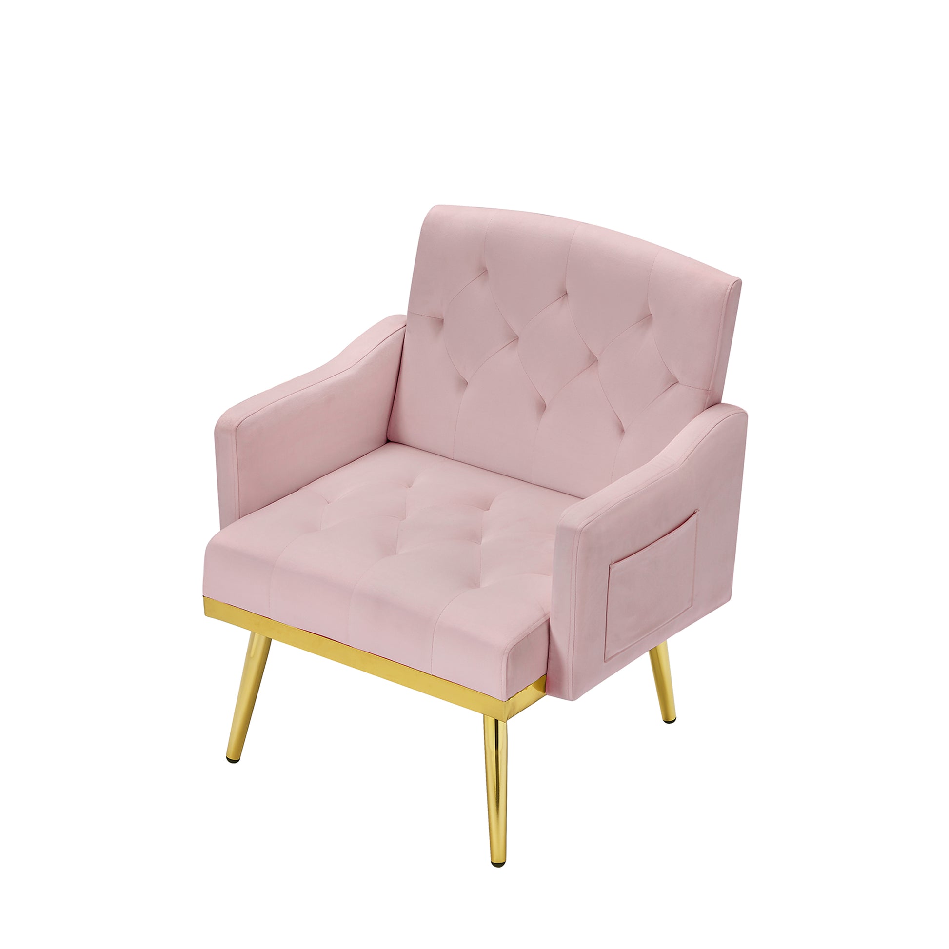 Pink Velvet Armchair With Metal Legs Pink Velvet