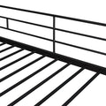 Twin Size Metal Loft Bed With Desk And Shelves,Black Twin Black Metal