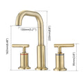 Widespread Bathroom Faucet 3 Hole 2 Handle Vanity Sink Faucet, Brushed Golden Brushed Gold Brass