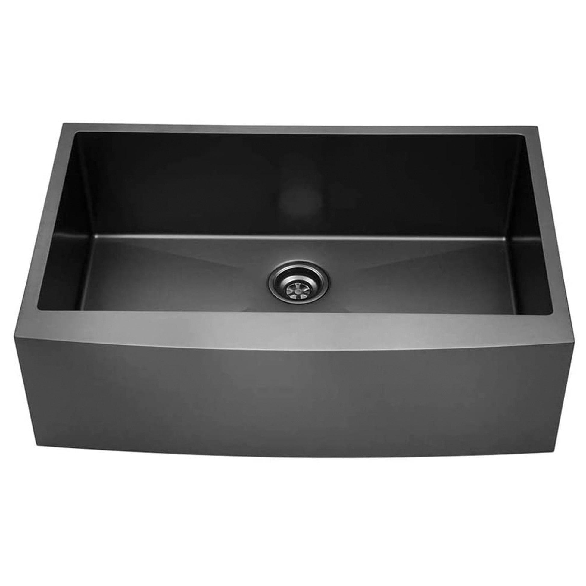 30 Inch Farmhouse Kitchen Sink, 16 Guage Stainless Steel Single Bowl Sink With Bottom Grid And Strainer Antique Black Stainless Steel