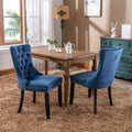 Nikki Collection Modern, High End Tufted Solid Wood Contemporary Velvet Upholstered Dining Chair With Wood Legs Trim 2 Pcs Set,Blue, Sw2001Bl Blue Dining Room American Design Dining Chairs Rubberwood Foam Velvet