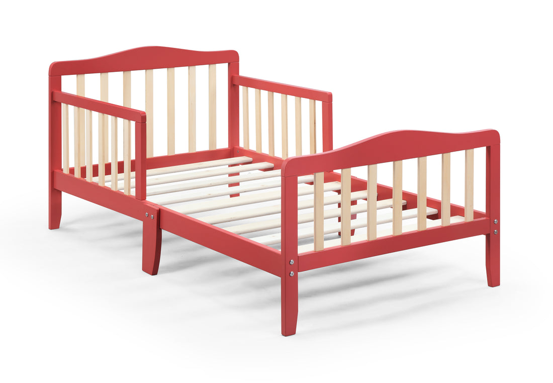 Twain Toddler Bed Coral Natural Coral Solid Wood