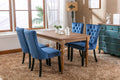 Nikki Collection Modern, High End Tufted Solid Wood Contemporary Velvet Upholstered Dining Chair With Wood Legs Trim 2 Pcs Set,Blue, Sw2001Bl Blue Dining Room American Design Dining Chairs Rubberwood Foam Velvet