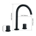 Two Handles Widespread 8 Inch Bathroom Faucet, Matte Black Matte Black Brass