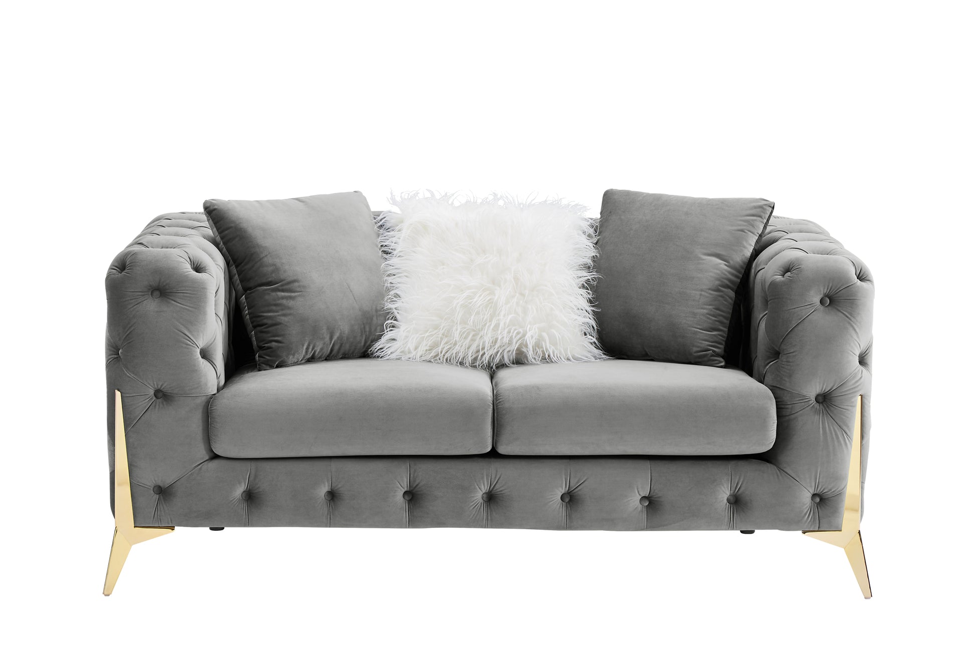 Two Seater Grey Velvet Sofa Grey Velvet