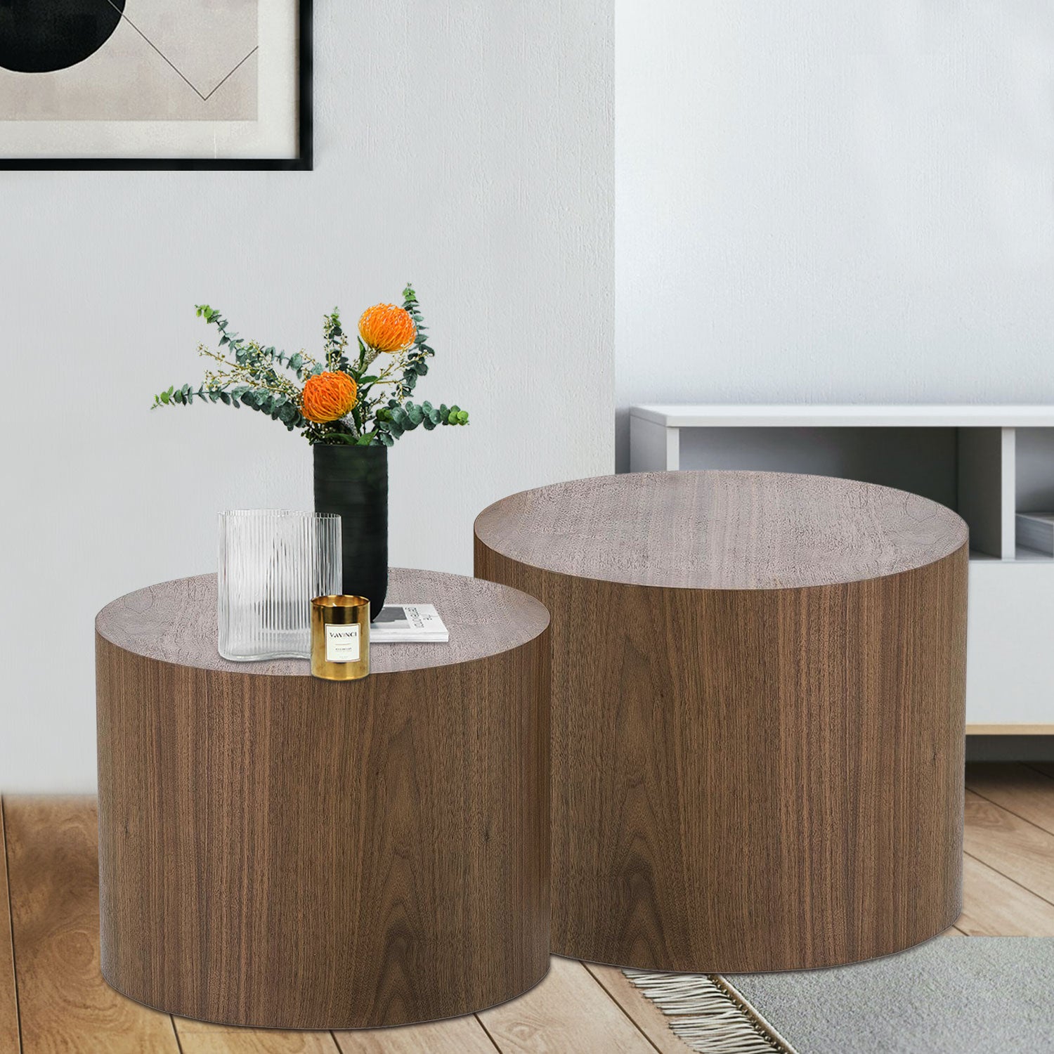 Mdf With Ash Oak Walnut Veneer Sidetable Coffee Table End Table Ottoman Walnut Walnut Mdf