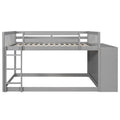 Full Over Full Bunk Bed With 4 Drawers And 3 Shelves Gray Gray Solid Wood