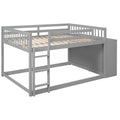 Full Over Full Bunk Bed With 4 Drawers And 3 Shelves Gray Gray Solid Wood