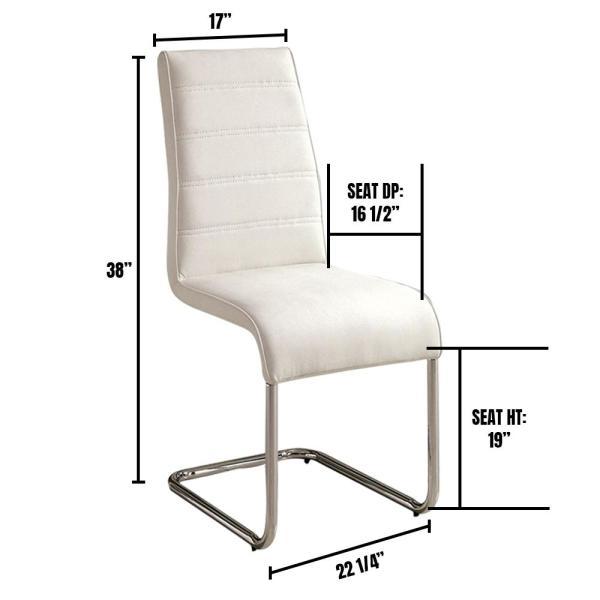 Contemporary White Padded Leatherette 2pc Side Chairs white-dining room-contemporary-modern-side