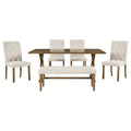 6 Piece Farmhouse Dining Table Set 72