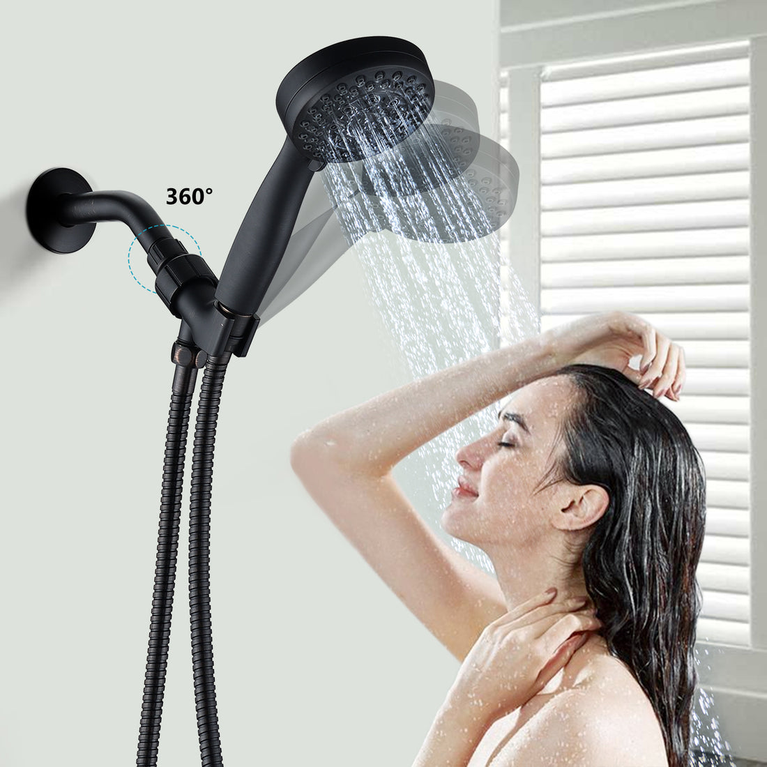 Handheld Shower Head With Hose High Pressure Shower Heads, Oil Rubbed Bronze Oil Rubbed Bronze Plastic