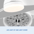 28 In Intergrated Led Ceiling Fan Lighting With White Abs Blade White Abs