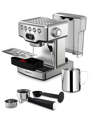 Geek Chef Espresso Machine,20 bar espresso machine silver-stainless steel