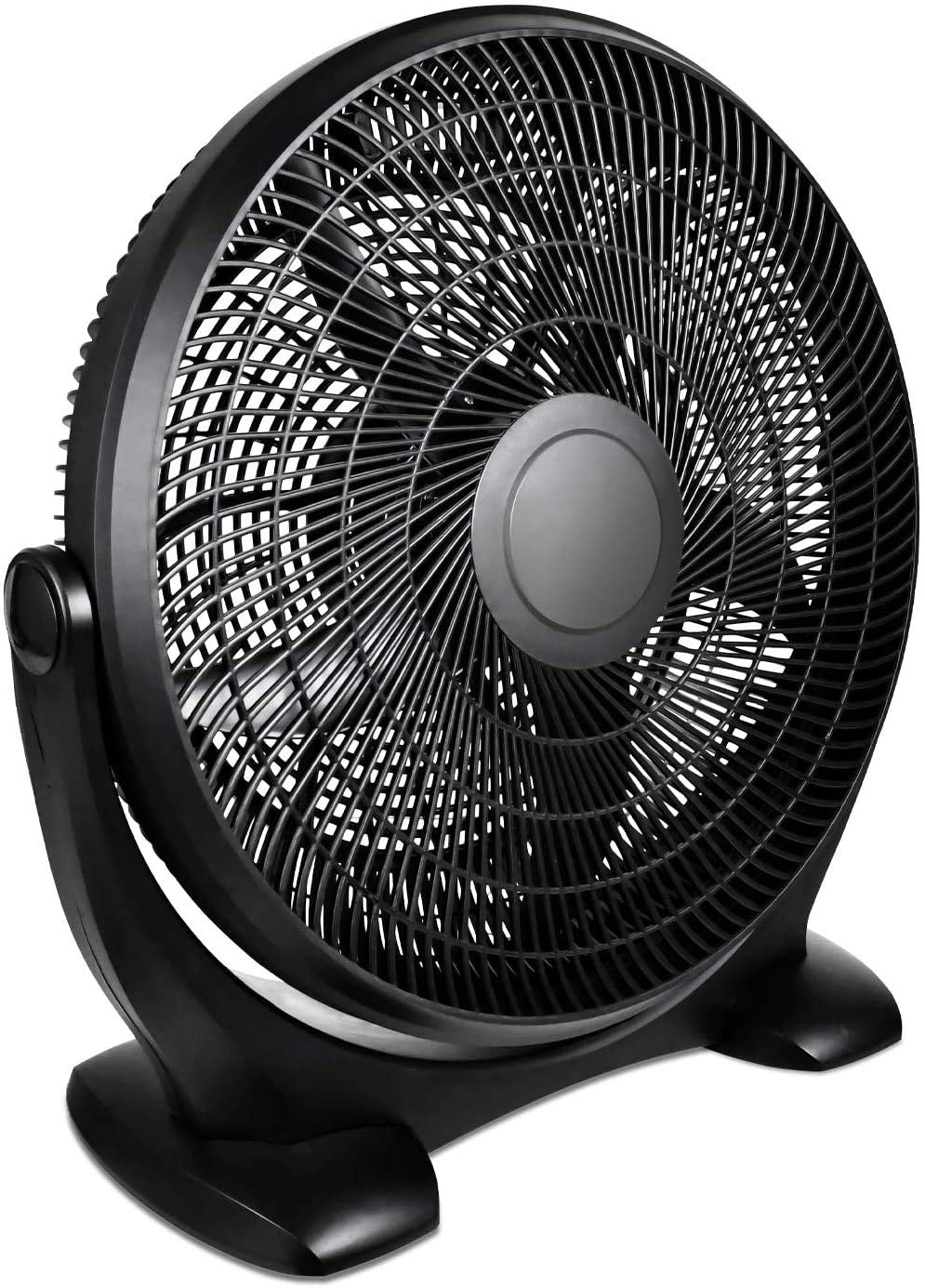 Simple Deluxe 20 Inch 3 Speed Plastic Floor Fans Oscillating Quiet For Home Commercial, Residential, And Greenhouse Use, Outdoor Indoor, Black Black Plastic