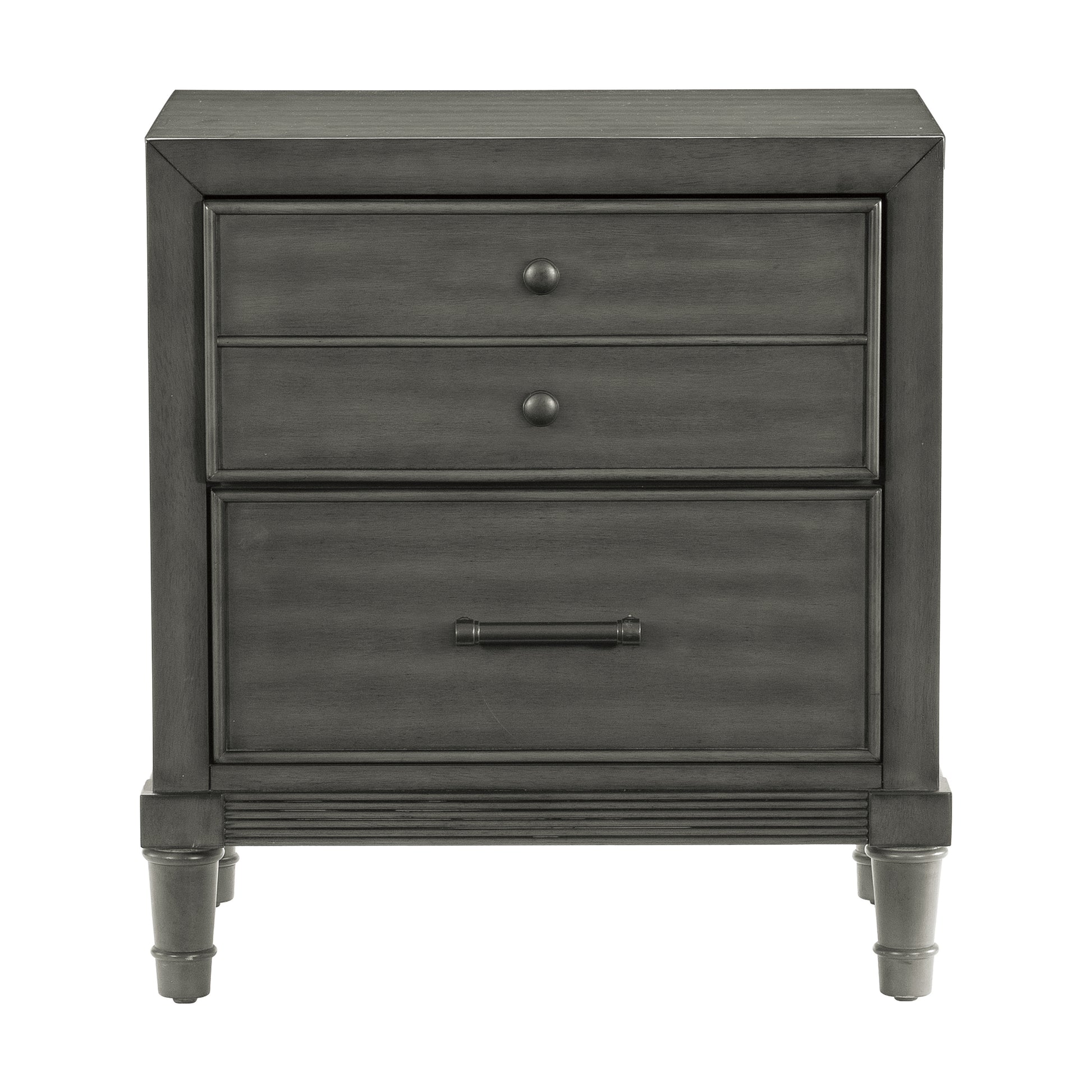 Transitional Style Gray Finish 1Pc Nightstand Of Drawers Versatile Look Bedroom Furniture Gray 2 Drawers Bedroom Transitional Wood