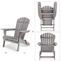 Wood Lounge Patio Chair For Garden Outdoor Wooden Folding Adirondack Chair Set Of 2 Solid Cedar Wood Lounge Patio Chair For Garden, Lawn, Backyard Gray Solid Wood