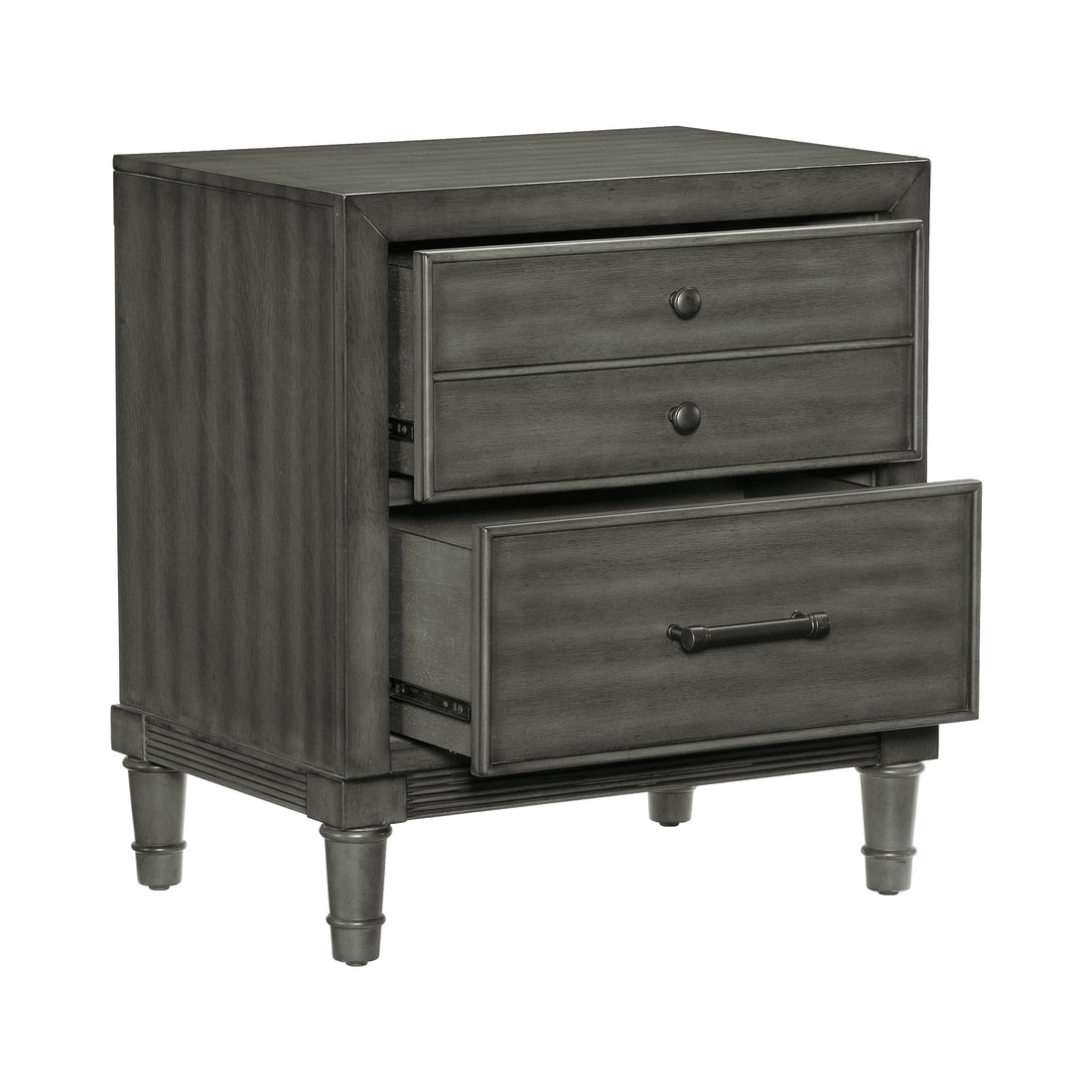 Transitional Style Gray Finish 1Pc Nightstand Of Drawers Versatile Look Bedroom Furniture Gray 2 Drawers Bedroom Transitional Wood