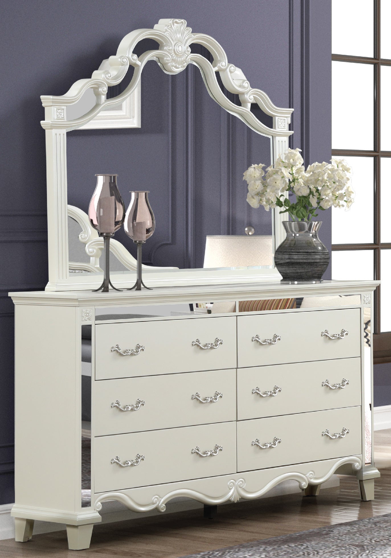 Milan Mirror Framed Dresser made with Wood in
