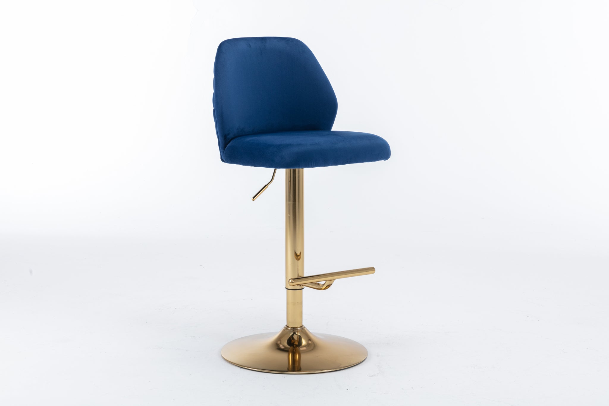 Swivel Bar Stools Chair Set of 2 Modern Adjustable navy blue-foam-fabric
