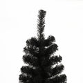 7.5Ft Black Slim Artificial Christmas Tree Includes Foldable Metal Stand Black Polyester