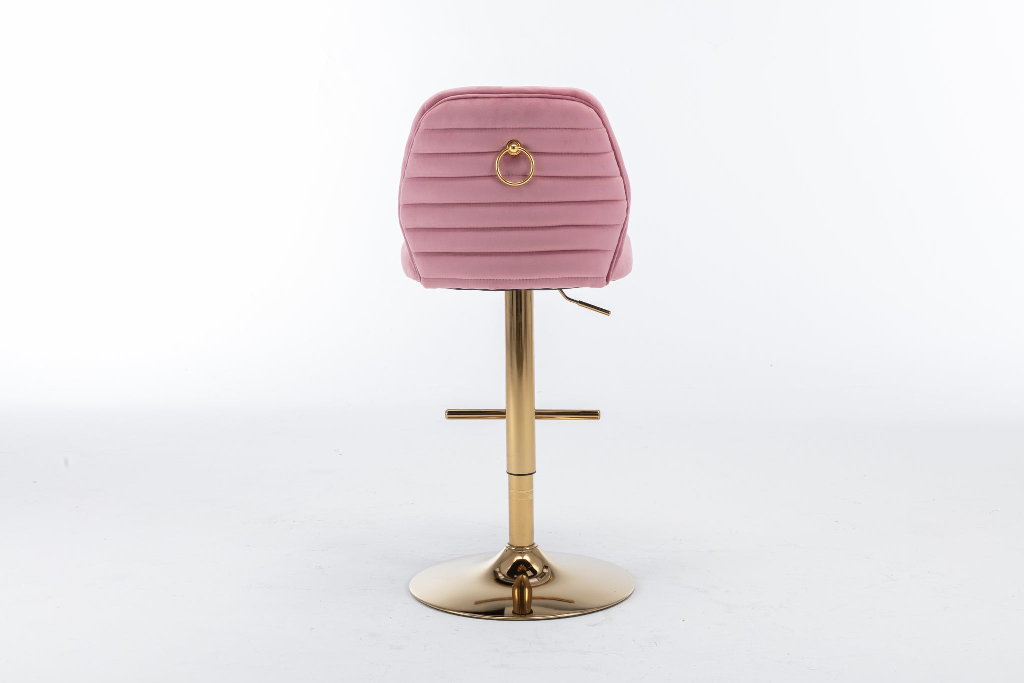 Swivel Bar Stools Chair Set of 2 Modern Adjustable pink-foam-fabric