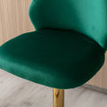 Swivel Bar Stools Chair Set Of 2 Modern Adjustable Counter Height Bar Stools, Velvet Upholstered Stool With Tufted High Back & Ring Pull For Kitchenchrome Golden Base, Green Green Foam Fabric