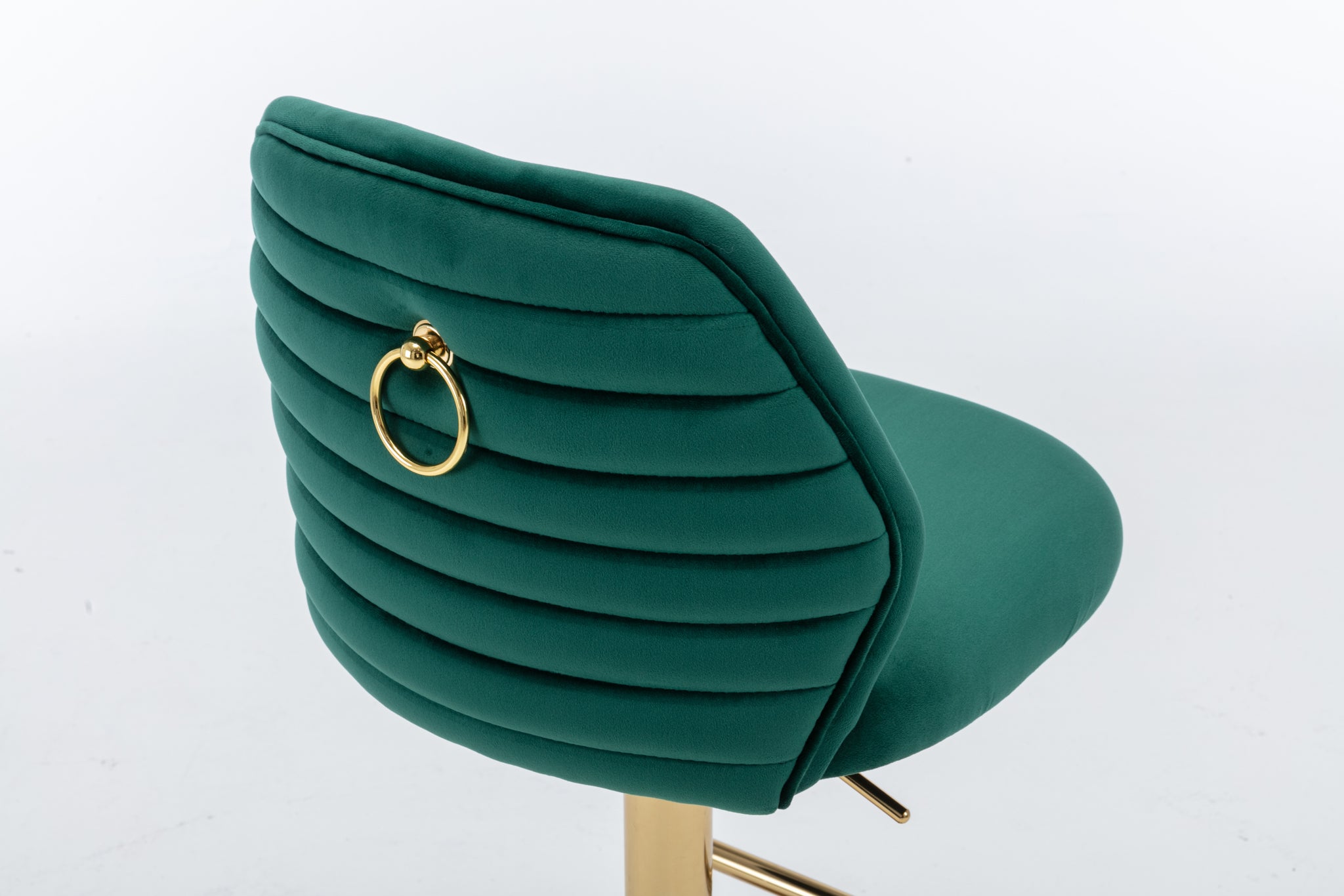 Swivel Bar Stools Chair Set of 2 Modern Adjustable green-foam-fabric