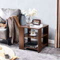 Square Side Table,Simple Style Design,3 Tier End Table,Wood Living Room Nightstand,Bedroom,Easy Assembly,1 Pack, Classic Brown Brown Mdf