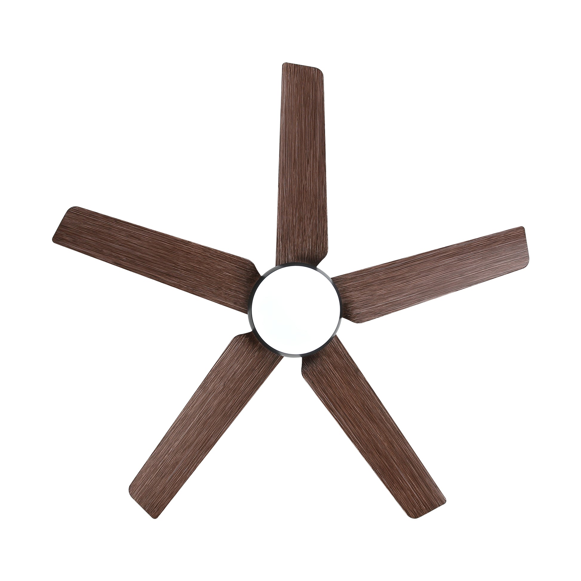 48 In Intergrated Led Ceiling Fan Lighting With Brown Wood Grain Abs Blade Matte Black Abs